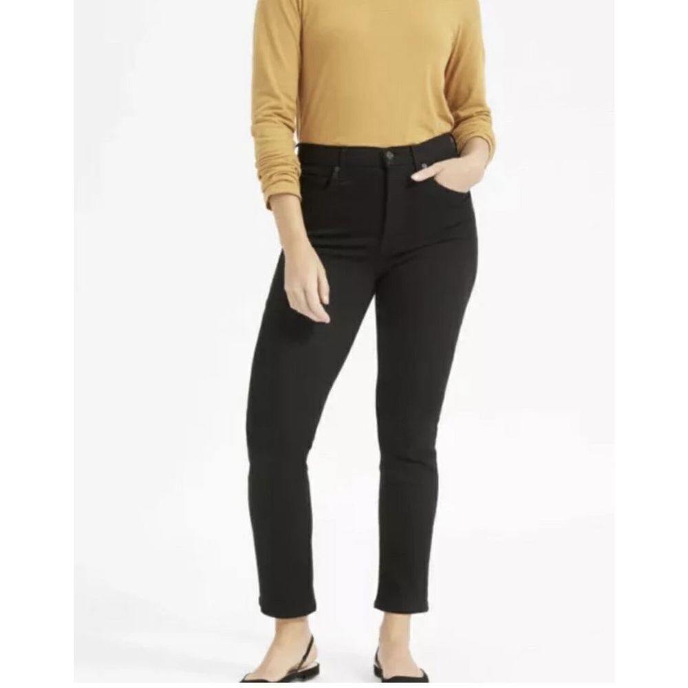 Everlane Womens Cigarette Slim Straight‎ Ankle Crop Denim Jeans Black Size 33